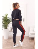 Bequemer Trainingsanzug, Sweatshirt mit Stehkragen und Hose, Rot und Schwarz 01039 - Online-Shop - Boutique